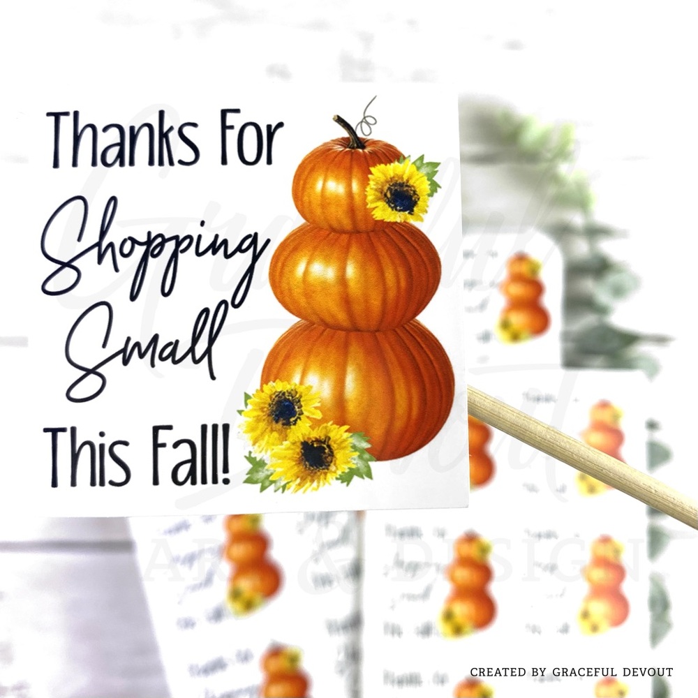 Thanks For Shopping Small This Fall - 2" (inches) (48ct.) Stickers - Picture 2 of 5